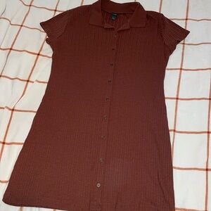 Wild Fable Brown Button Up Dress